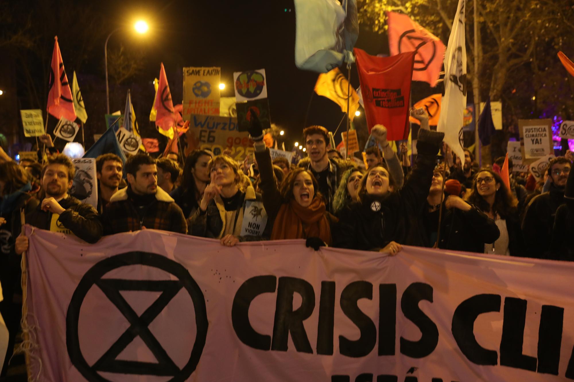 Manifestantes en la Cop25